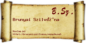Brunyai Szilvána névjegykártya